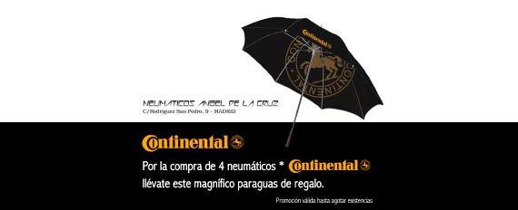 Llévate este paraguas con la compra de 4 neumáticos Continental